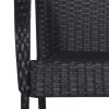 Patio Dining Set Black Poly Rattan