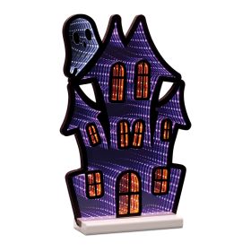 Haunted House w/Ghost Ekkolight 16"H Acrylic UL Plug