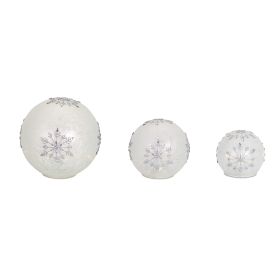 LED Frosted Snowflake Jewel Globe (Set of 3)