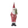 Frosted Long John Santa with Pine and List Accent (Set of 3)