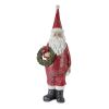 Frosted Long John Santa with Pine and List Accent (Set of 3)