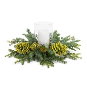 Mixed Pine Candle Holder 18"D x 7.75"H