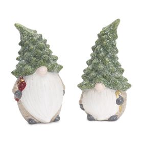 Gnome w/Tree Hat (Set of 2) 7"H