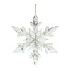 White Washed Wooden Snowflake Ornament (Set of 6)