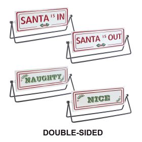 Reversible Santa Sign (Set of 2) 12.75"L x 4.75"H Iron