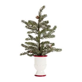 Potted Tree w/Snow (Set of 2) 20"H