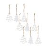 Wood Tree Tag Ornament with Beaded Hanger (Set of 9)