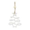 Wood Tree Tag Ornament with Beaded Hanger (Set of 9)