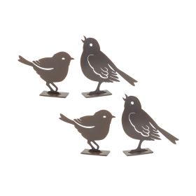 Bird (Set of 4) 4"H, 5.5"H