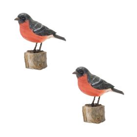 Bird on Stump (Set of 2) 4"H