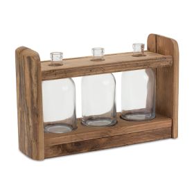 Triple Vase in Holder 15"L x 9.75"H