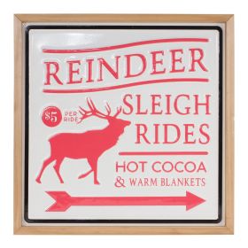 Reindeer/Sleigh Rides Sign 15.5"SQ