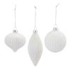 Glitter Ribbed Glass Ornament (Set of 12)
