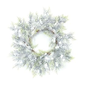 Snowy Cedar Wreath 15"D