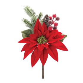 Poinsettia Pick (Set of 2) 18"H