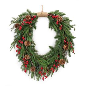 Pine and Berry Wreath 30"H