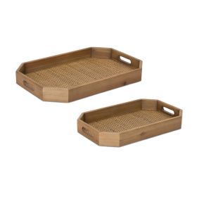 Tray (Set of 2) 15"L x 9.5"W x 2"H, 18"L x 12"W x 2"H