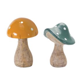 Mushroom (Set of 2) 7.25"H, 8"H