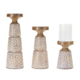 Candle Holder (Set of 3) 6"H, 9.25"H, 12.25"H