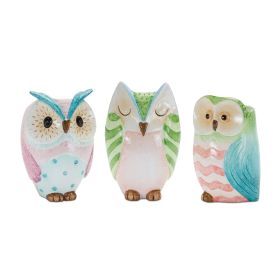 Owl Pot (Set of 3) 6.75"H, 7"H, 7.25"H