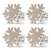 Glittered Wood Snowflake (Set of 4)