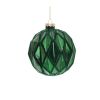 Green Textured Harlequin Glass Ornament (Set of 6)
