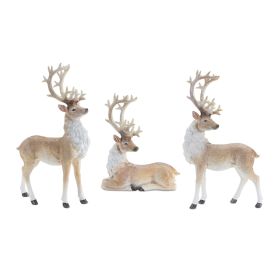 Glittered Holiday Deer Figurine (Set of 3)