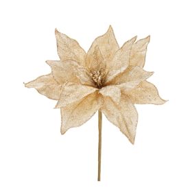 Beaded Poinsettia Stem (Set of 6) 21"H Polyester