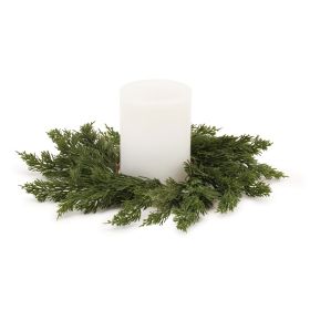Pine Candle Ring (Set of 2) 16"D Plastic (Fits a 4" Candle)