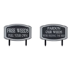 Weed Stake (Set of 2) 15.5"L x 12.5"H Tin
