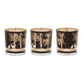 Mossy Oak Votive (Set of 3) 3"D x 3"H Glass