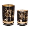Mossy Oak Candle Holder (Set of 2) 4"D x 5"H, 4.5"D x 7"H Glass