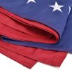 Heavy Duty Embroidered Stars USA Flag Sewn Stripes Fade Resistance Brass Grommets All Weather UV Active