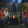 Fire Pit Black 13.8"x13.8"x39" Steel
