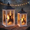 Merry Christmas Lantern (Set of 2) 17.5"H, 22.75"H Wood