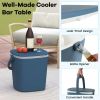 Portable Cooler Bar Table with Bottle Opener