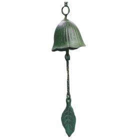 Japanese Cast Iron Wind Chimes Tulip Leaves  Green