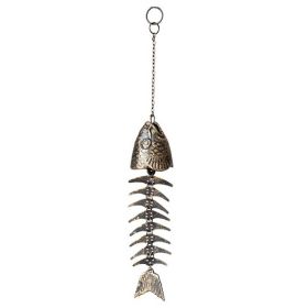 Japanese Vintage Cast Iron Fishbone Wind Chimes