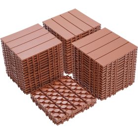 Plastic Interlocking Deck Tiles, 11.8"x11.8"(Pack of 44 ), Patio Flooring Outdoor Waterproof All Weather