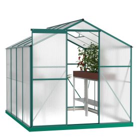 Polycarbonate Greenhouse,6'x 8' Heavy Duty Walk-in Plant Garden Greenhouse
