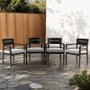 4PCS with Outdoor-grade Sunbrella Fabric Cushions, Tapered Feet, Ember Black