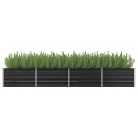 Garden Raised Bed Anthracite 126"x31.5"x17.7" Galvanized Steel - Anthracite