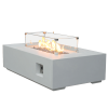 52 Inch Outdoor Concrete Propane gas rectangle Fire Pit table in Antique white color