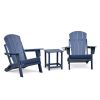 Folding Outdoor Adirondack Chair Set of 2 and Table Set