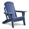 Folding Outdoor Adirondack Chair for Relaxing, Navy Blue
