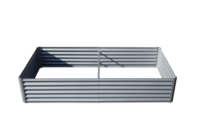 6x3x1ft Galvanized Raised Garden Bed, Outdoor Planter Garden Boxes Large Metal Planter Box for Gardening Vegetables Fruits Flowers, Silvery - as Pic