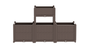 Rectangular Raised Garden Bed Kit Indoor Outdoor Plastic Planter Grow Box for Fresh Vegetables, Herbs, Flowers & Succulents, Brown