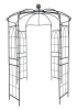 Metal Garden Arch Iron Garden Arbors Gazebo Dia 81.3'' x 114.2'' High Birdcage Shape Pergola Pavilion for Wedding Ceremony Cream White