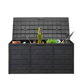 75gal  Outdoor Garden Plastic Storage Deck Box  Lockable BLACK
