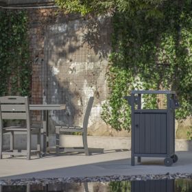Side Table Trolley;  Outdoor Prep Dining Table Serving Cart with 304 Stainless Steel Top